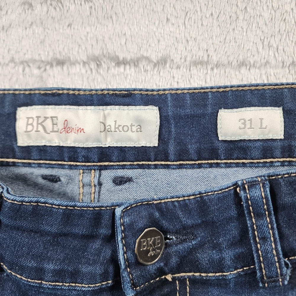 BKE Dakota Jeans Mens 31x34 (FIts 33x32) Medium Wash Blue Straight Leg Stretch - Picture 2 of 14